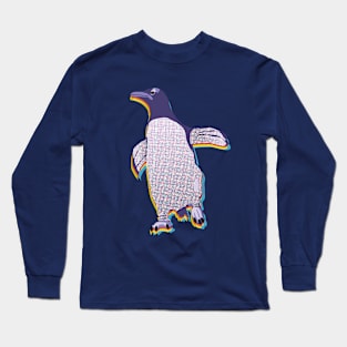 Penguin Printing Error- Purple Long Sleeve T-Shirt